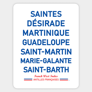 Martinique Guadeloupe Saint-Barth Saint Martin Antilles France French Travel Poster Sticker